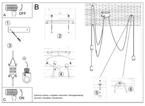 Fekete függőlámpa 300x300 cm Spider - Sollux