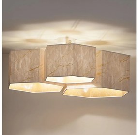 Duolla - Felületre szerelhető csillár ROLLER TRIO HEX 3xE27/15W/230V fehér/arany