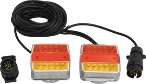 vidaXL 2 db piros utánfutólámpa LED-izzóval 10,5 x 7,5 x 10 cm 12 V