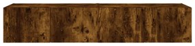 2 db füstös tölgy fali TV-szekrény LED-ekkel 80x35x31 cm