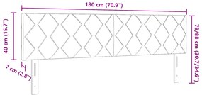 LED Fejtámla Gyémánt Blokkok Mintás Sötétbarna 180 cm Szövet