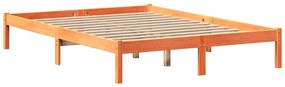 barna tömör fenyőfa könyvespolcos ágy matrac nélkül 120 x 200cm