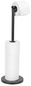 WENKO 24034100 - WC-papírtartó 21x55 cm fekete/ezüst
