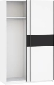 BERNO ruhásszekrény, 120 cm | Fehér + Antracit