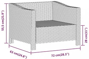 szürke polyrattan kerti fotel párnával