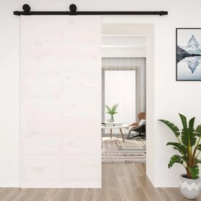 Fehér tömör fenyőfa istálló stílusú ajtó100x1,8x214 cm
