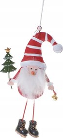 Karácsonyfadísz Mikulás mozgatható lábakkal 16 cm Karácsonyra