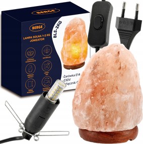 Sólámpa 1-2kg Ionizátor Himalája Éjjeli Só Irodai Kész Szett