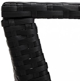 fekete polyrattan dohányzóasztal 100 x 50 x 40 cm