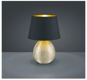 Luxor fekete kerámia-szövet asztali lámpa, magasság 35 cm - Trio