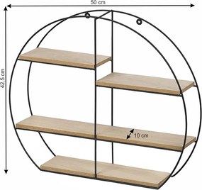 Polc, természetes/fekete, DESIO TYP 2