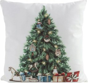 Karácsonyi díszpárnahuzat 45x45cm karácsonyfa cipzáras