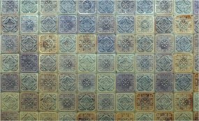 Divatos 3D fali tapéta Geometrikus csempe 416x254 ragasztóval