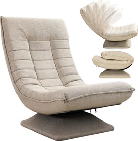 ABERDEEN napozó fotel 87×60×105cm, bézs Casaria