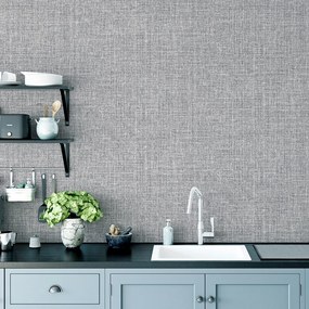 Arthouse Signature 1 Luxe Hessian szürke szövet hatású texturált vlies tapéta – 295400