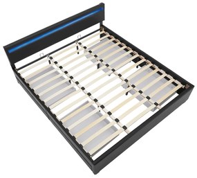 Deuba Kárpitozott ágy Lyon 140 x 200 cm - fekete