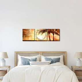 Kép - pálmafák a tengerparton (órával) (90x30 cm)