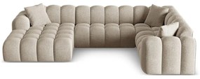 Világosbarna zsenília sarokkanapé (jobb oldali-U alakú) Treno – Cosmopolitan Design