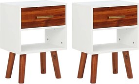 vidaXL 2 db tömör akácfa éjjeliszekrény 40 x 30 x 57 cm