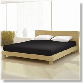 Pamut jersey de luxe fekete színű gumis lepedő 120x200 és 130x200 cm-es matracra