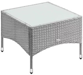 Deuba Rattan asztal 58x58x42 cm - szürke