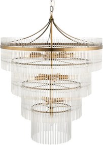 ENDON 112576 MARIETTA Klasszikus Függesztett Lámpa Antik Sárgaréz, Átlátszó E14 IP20