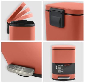 Terrakotta színű acél pedálos szemetes 5 l Akira – Spirella