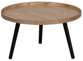 Mesa bézs-fekete dohányzóasztal, ø 60 cm - WOOOD