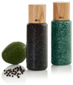 Yara só- és borsőrlő szett, fűszerdaráló fekete, zöld