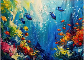 Üveg kép - A víz alatti világ festése (70x50 cm)