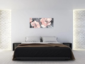 Kép - Virágok vázlata (120x50 cm)