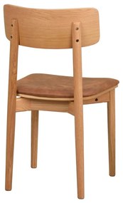 Konyakbarna-natúr színű bőr utánzat étkezőszék szett 2 db-os Wolcott – Rowico