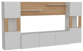 TV szekrény Lore - White, Teak