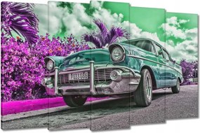 Vászonkép 150x95 Klasszikus autó türkizben