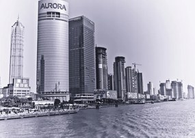Poszter 42x29,7cm Pudongu panoráma a Huangpu folyó felett, Assaf Frank