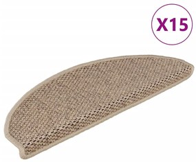 15 db szizál hatású homokszínű öntapadó lépcsőszőnyeg 65x21x4cm