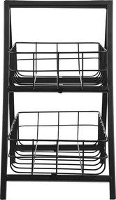 GRID két emeletes fém tároló, fekete 33 cm