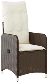 9 részes barna polyrattan kerti bisztrógarnitúra párnákkal