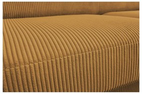 Mustársárga kordbársony kinyitható sarokkanapé (variálható) Monaco – Bobochic Paris