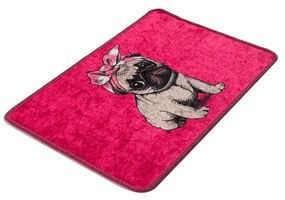 Rózsaszín fürdőszobai kilépő 40x60 cm Pink Pug – Foutastic