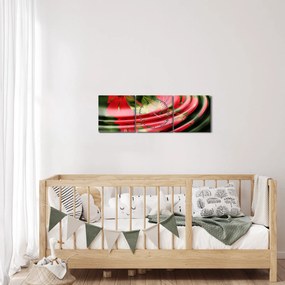 Absztrakt kép - virágok hullámokban (órával) (90x30 cm)