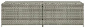 szürke polyrattan kerti tárolóláda 200 x 50 x 60 cm