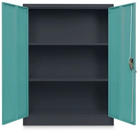 Közepes univerzális fém szekrény, 90 x 40 x 120 cm, hengerzár, zöld - ral 6033