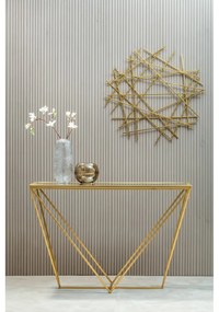 Aranyszínű konzolasztal üveg asztallappal 40x120 cm Farran – Premier Housewares