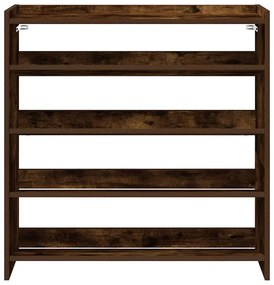 füstös tölgy színű szerelt fa cipőtartó 80x25x81 cm