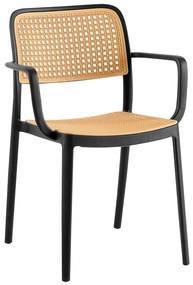 Rakásolható szék, fekete/bézs, RAVID TYP 2