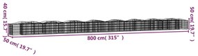 íves horganyzott vas gabion magaságyás 800x50x50 cm