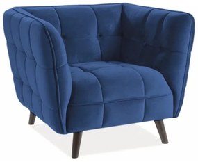 Castello Velvet fotel, kék/fekete