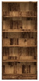 antik fa színű szerelt fa könyvespolc 80 x 24 x 176 cm