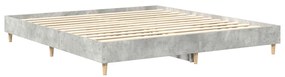 betonszürke szerelt fa ágykeret matrac nélkül 200 x 200 cm